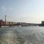 view of lyon from a boat on the river