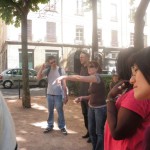 international students playing pétanque