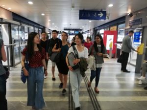 Students on a cultural outing in Lyon, France