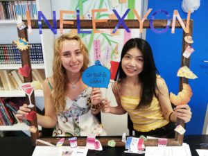 International students having a great time in Inflexyon