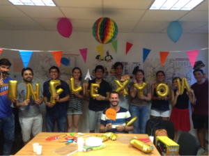 Students celebrating a summer party at school