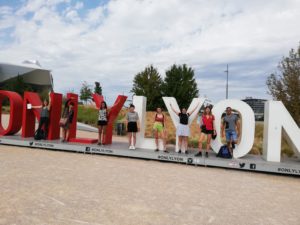 Students on a visit into Lyon