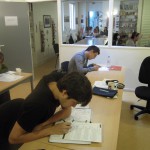 students at work