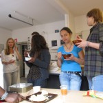 students enjoying french food