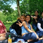 international students having a picnic